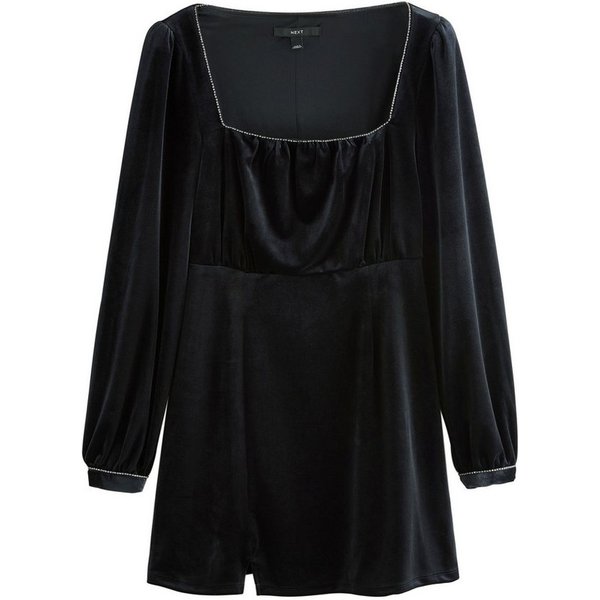 Next Minikleid Minikleid mit verziertem Ausschnitt, Kurzgröße (1-tlg)
