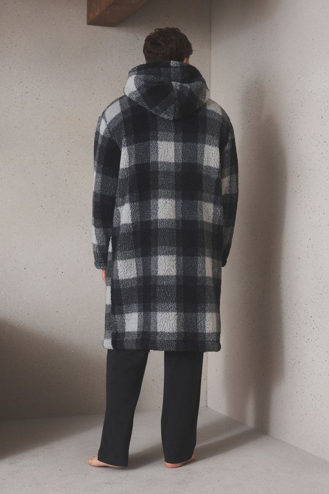 Next Morgenmantel Borg-Morgenmantel mit durchgehendem Reißverschluss, Polyester (recycelt) – Bild 2 von 5