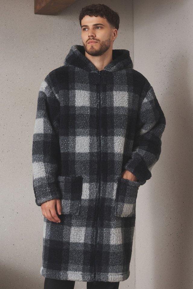 Next Morgenmantel Borg-Morgenmantel mit durchgehendem Reißverschluss, Polyester (recycelt) – Bild 5 von 5