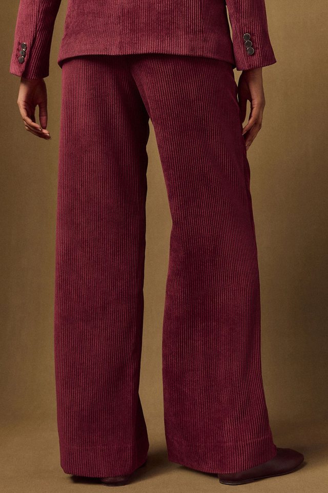 Next Palazzohose Cordhose mit weitem Bein, Kurzgröße (1-tlg) – Bild 2 von 5