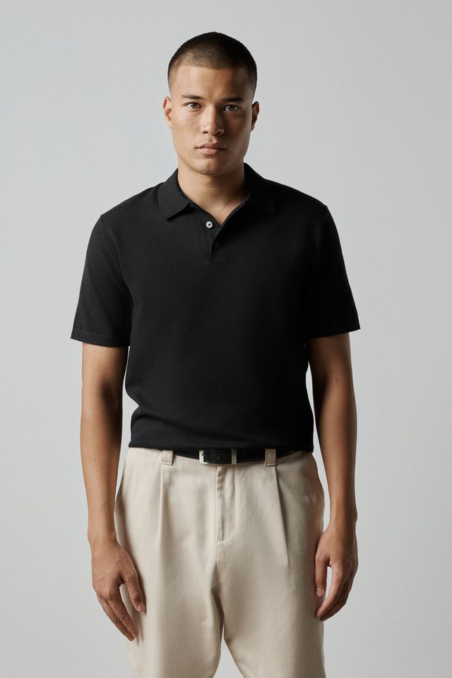 Next Polokragenpullover Essential Kurzärmeliges Poloshirt aus Strick (1-tlg) – Bild 5 von 5