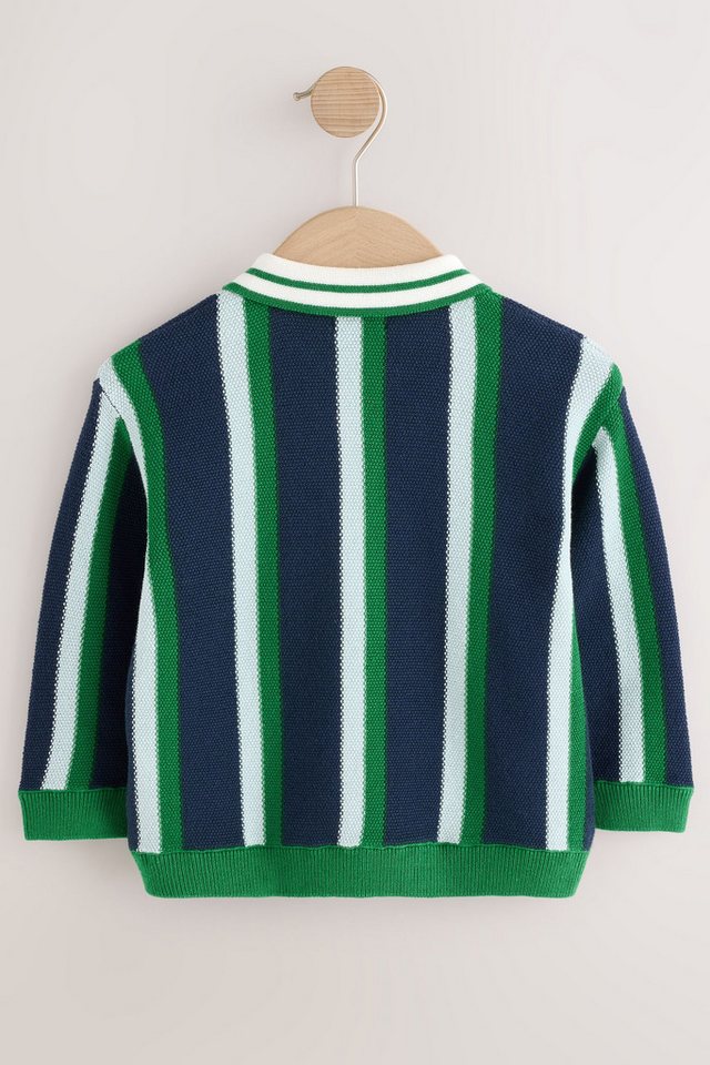 Next Polokragenpullover Gestreiftes Strick-Polohemd (1-tlg) – Bild 2 von 5