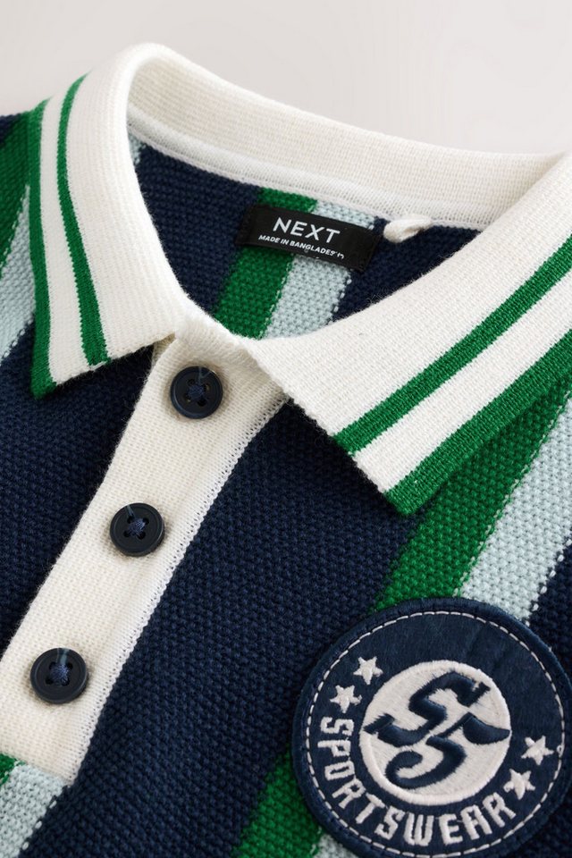 Next Polokragenpullover Gestreiftes Strick-Polohemd (1-tlg) – Bild 3 von 5