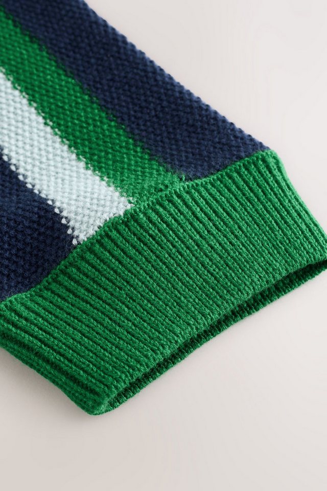 Next Polokragenpullover Gestreiftes Strick-Polohemd (1-tlg) – Bild 5 von 5