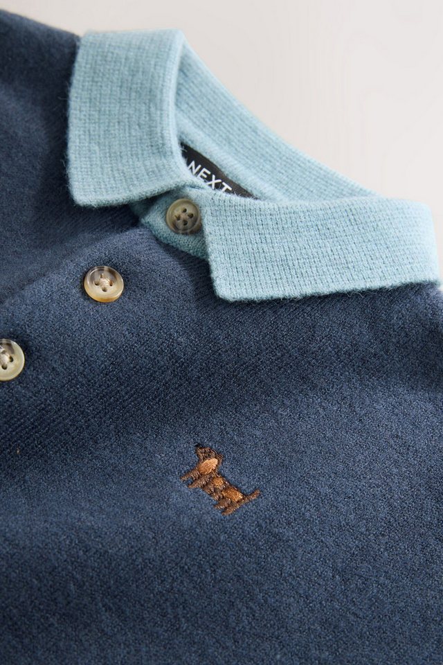 Next Polokragenpullover Strick-Poloshirt mit geknöpftem Kontrastkragen (1-tlg) – Bild 3 von 4