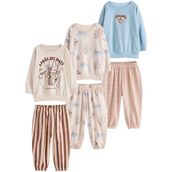 Next Pyjama 3er-Pack Schlafanzug, Katze/Blumen (6 tlg)