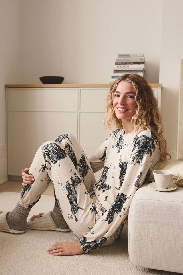 Next Pyjama Langärmeliger, gemütlicher Schlafanzug, Kurzgröße (2 tlg) – Bild 3 von 5