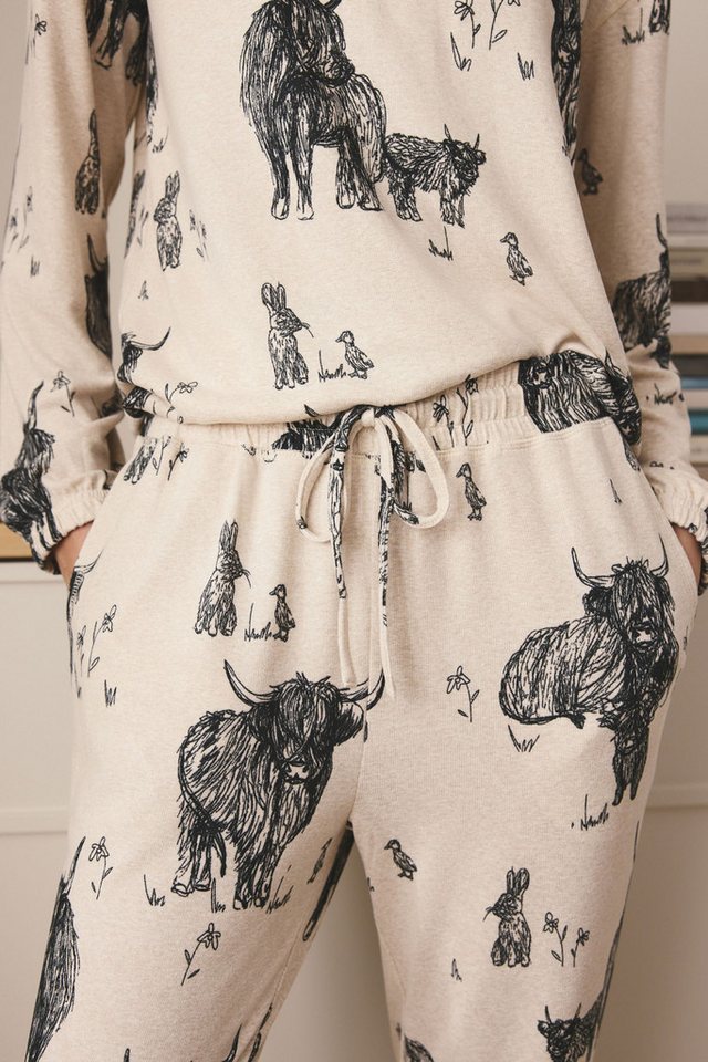 Next Pyjama Langärmeliger, gemütlicher Schlafanzug, Kurzgröße (2 tlg) – Bild 4 von 5
