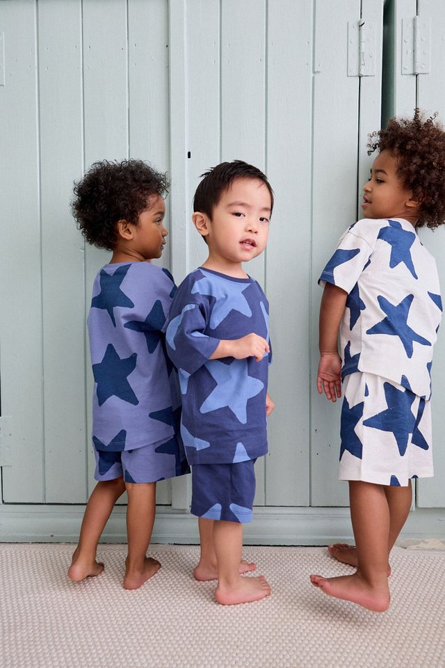 Next Pyjama Pyjamas mit Shorts aus 100 % Baumwolle, 3er-Pack (6 tlg) – Bild 3 von 5