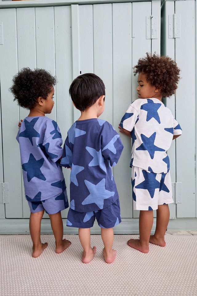 Next Pyjama Pyjamas mit Shorts aus 100 % Baumwolle, 3er-Pack (6 tlg) – Bild 4 von 5
