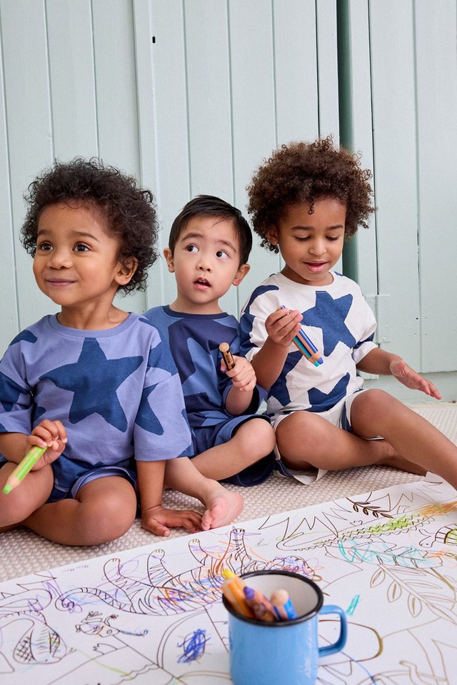 Next Pyjama Pyjamas mit Shorts aus 100 % Baumwolle, 3er-Pack (6 tlg) – Bild 5 von 5