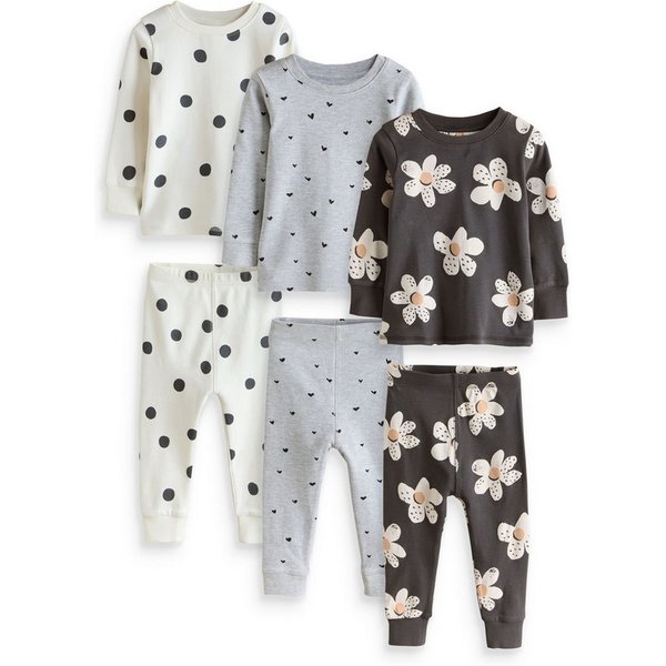 Next Pyjama Schlafanzüge mit floralem Muster, 3er-Pack (6 tlg)