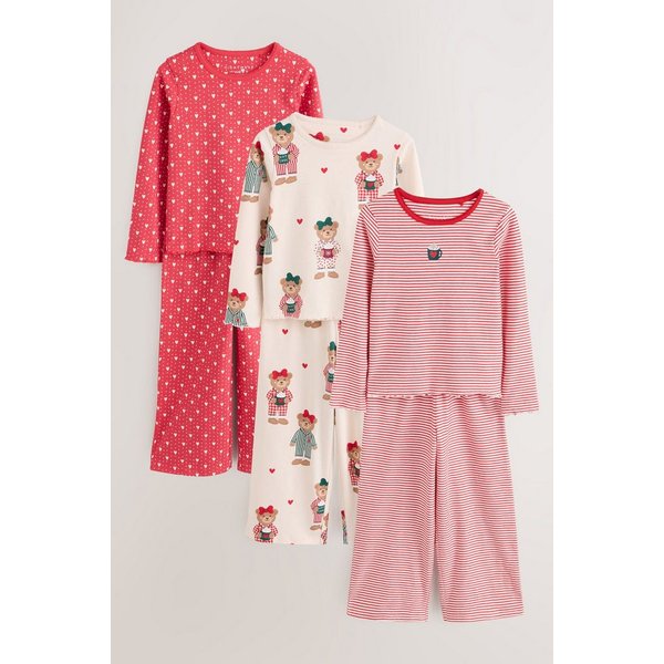 Next Pyjama Schlafanzug mit weitem Bein, 3er-Pack (6 tlg)