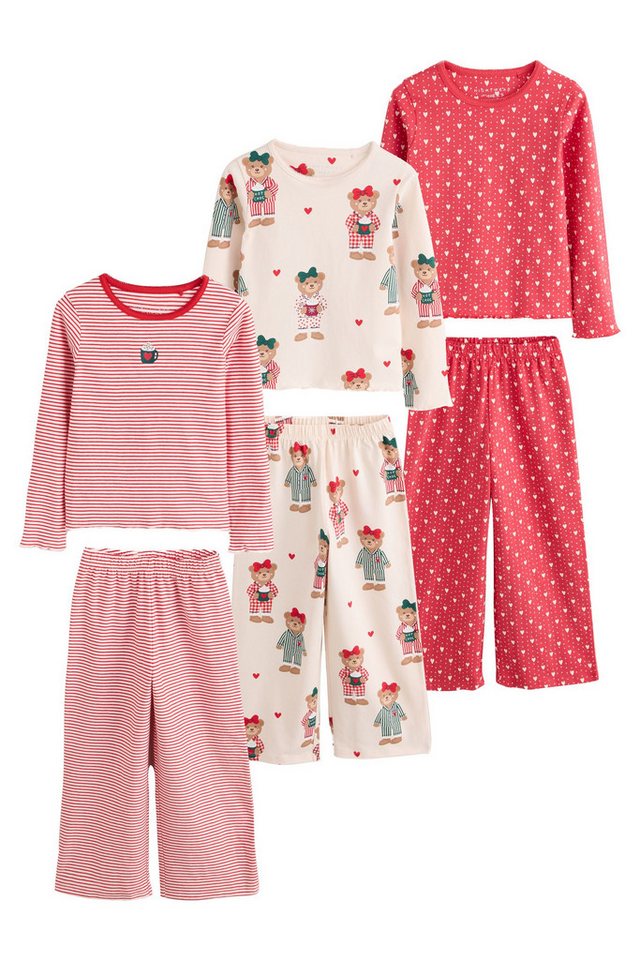 Next Pyjama Schlafanzug mit weitem Bein, 3er-Pack (6 tlg) – Bild 2 von 5