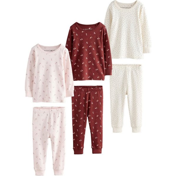 Next Pyjama Snuggle Schlafanzüge mit Blümchenprint, 3er-Pack (6 tlg)