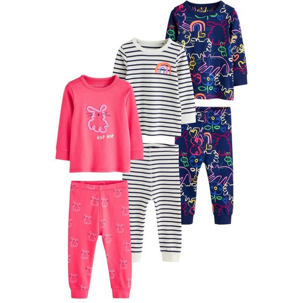 Next Pyjama Snuggle Schlafanzug im 3er-Pack, Stampy Star (6 tlg)