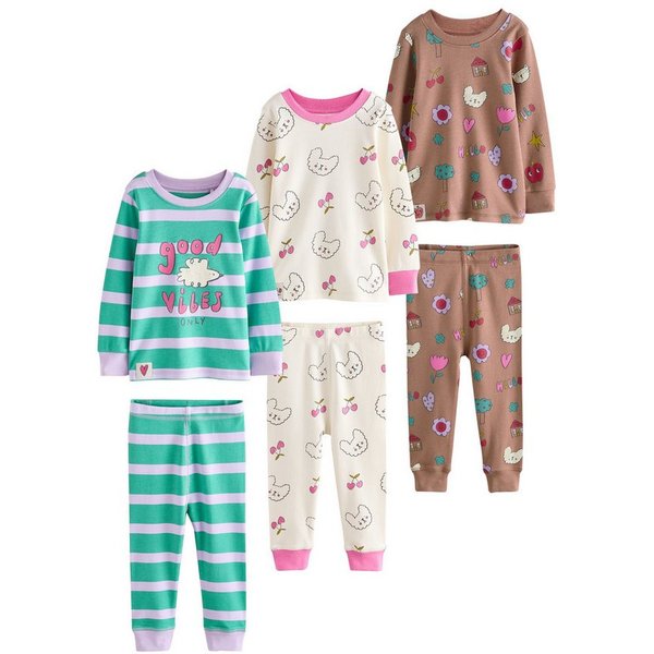 Next Pyjama Snuggle Schlafanzug im 3er-Pack, Stampy Star (6 tlg)
