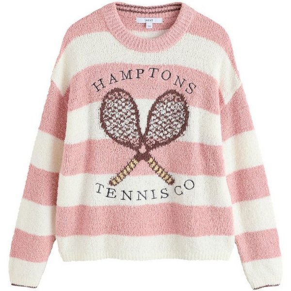 Next Rundhalspullover Frottee-Pullover mit hohem Baumwollanteil (1-tlg)