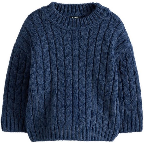 Next Rundhalspullover Rundhals-Pullover mit Zopfstrickmuster (1-tlg)