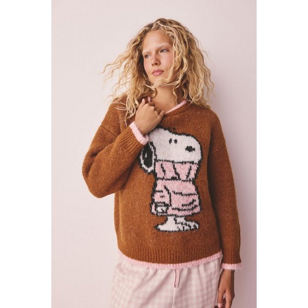 Next Rundhalspullover Snoopy Strickpullover mit Rundhalsausschnitt (1-tlg)