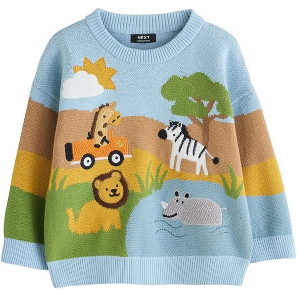 Next Rundhalspullover Strickpullover mit Rundhalsausschnitt und Motiv (1-tlg)