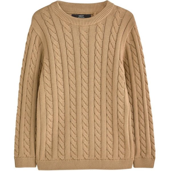 Next Rundhalspullover Zopfmusterpullover aus 100 % Baumwolle (1-tlg)