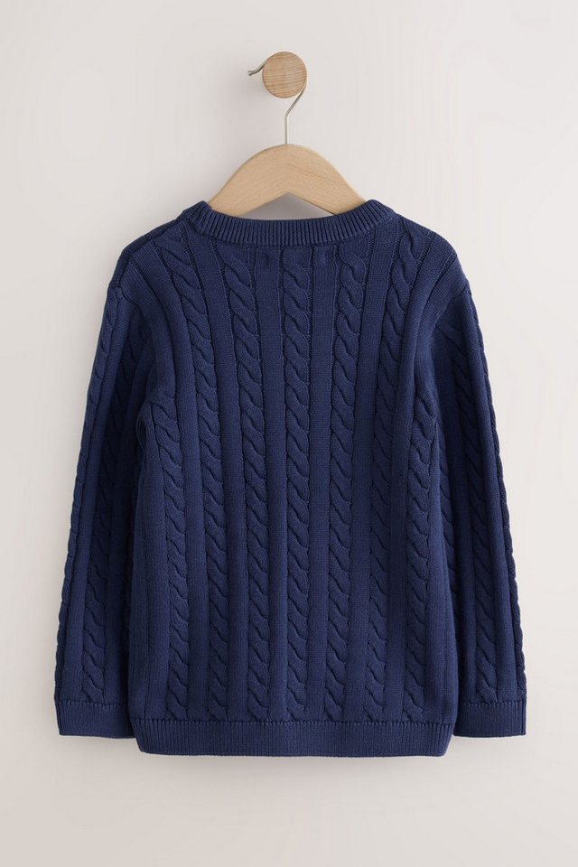 Next Rundhalspullover Zopfmusterpullover aus 100 % Baumwolle (1-tlg) – Bild 2 von 4