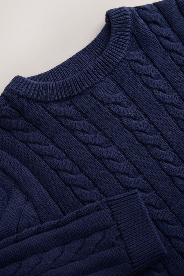 Next Rundhalspullover Zopfmusterpullover aus 100 % Baumwolle (1-tlg) – Bild 4 von 4