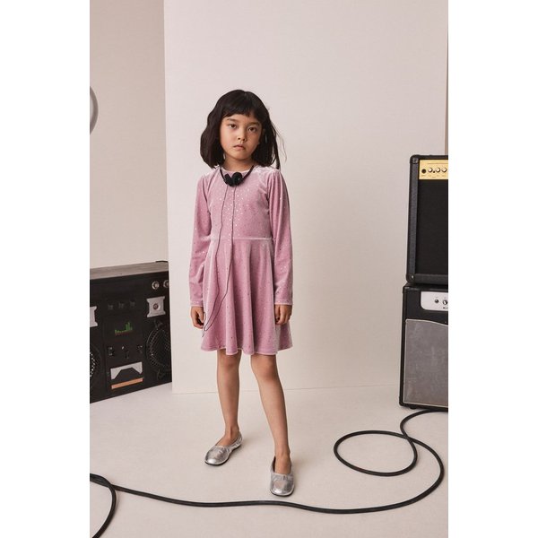 Next Samtkleid Funkelndes Kleid aus Samt mit langen Ärmeln (1-tlg)