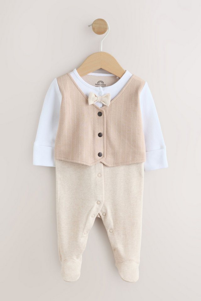 Next Schlafoverall Babyschlafanzug 100 % Baumwolle mit Fliegendetail (1-tlg) – Bild 4 von 5