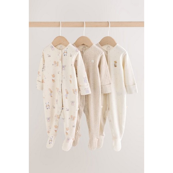 Next Schlafoverall Gerippte Babyschlafanzüge, 3er-Pack (3-tlg)