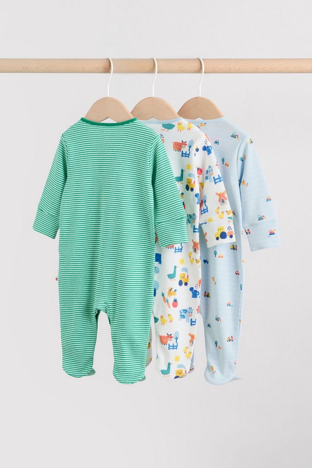 Next Schlafoverall Gerippte Babyschlafanzüge, 3er-Pack (3-tlg) – Bild 2 von 5