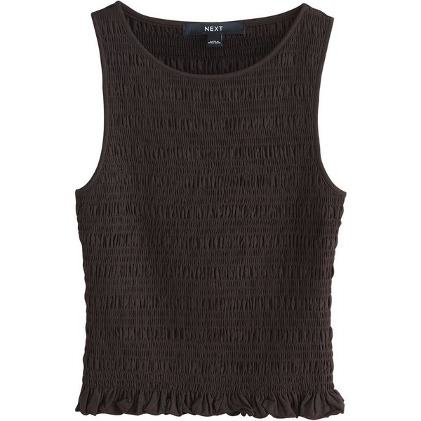 Next Shirttop Ärmelloses, gesmoktes Modal-Oberteil, Kurzgröße (1-tlg)