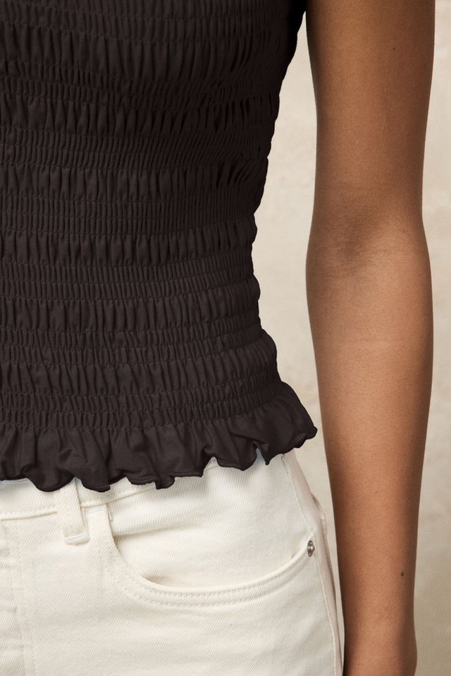 Next Shirttop Ärmelloses, gesmoktes Modal-Oberteil, Kurzgröße (1-tlg) – Bild 3 von 5