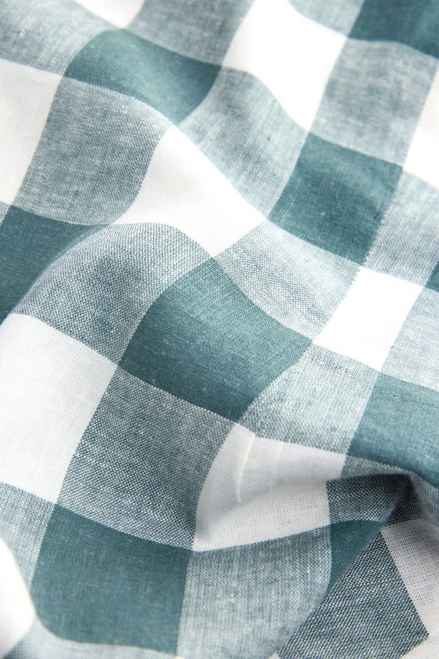 Next Shirttop Schößchenoberteil mit Vichykaros und Leinenanteil (1-tlg) – Bild 3 von 5