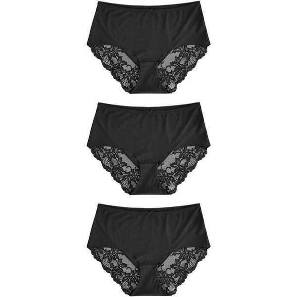 Next Slip 3er-Pack Nahtlose Slips mit Spitze, Midi (3-St)