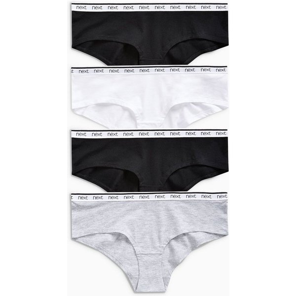 Next Slip Baumwollslips mit Logo, 4er-Pack (4-St)