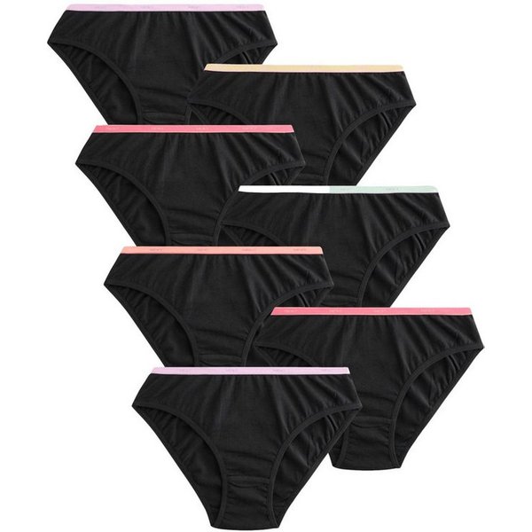 Next Slip Elastische Kontrast-Bikinis im 7er-Pack (7-St)