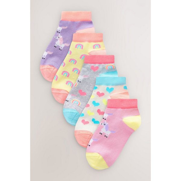 Next Sneakersocken Sneakersocken Einhorn mit Baumwolle, 5er-Pack (5-Paar)