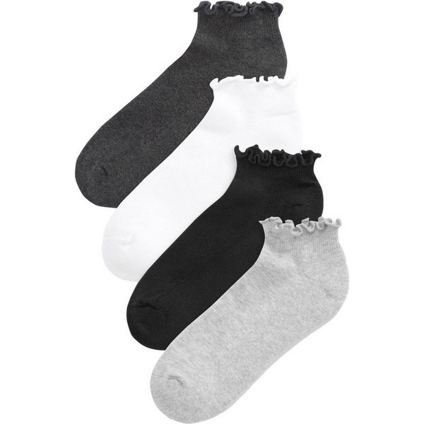 Next Sneakersocken Sneakersocken mit Rüschenrand, 4er-Pack (4-Paar)
