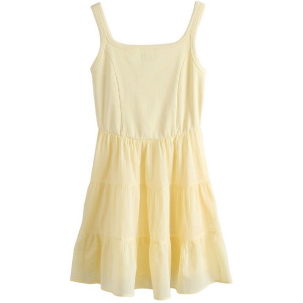 Next Sommerkleid Gestuftes Minikleid mit eckigem Ausschnitt (1-tlg)