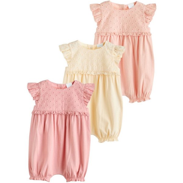Next Strampler Baby-Strampelanzüge mit Print, 3er-Pack (3-tlg)