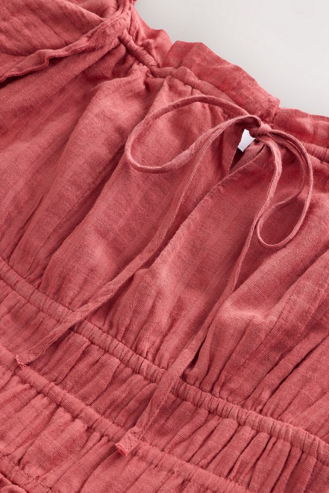 Next Strandkleid Kleid mit eckigem Ausschnitt und Flatterärmeln (1-tlg) – Bild 3 von 5