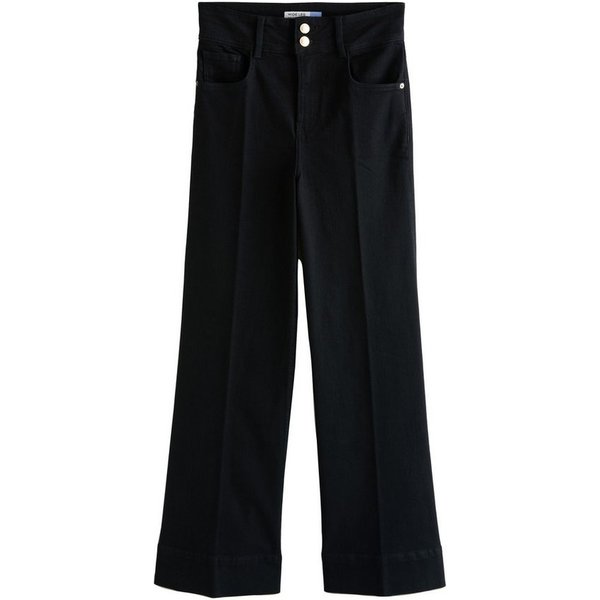 Next Stretch-Jeans Hochbund-Stretchjeans mit weitem Bein, Kurzgröße (1-tlg)