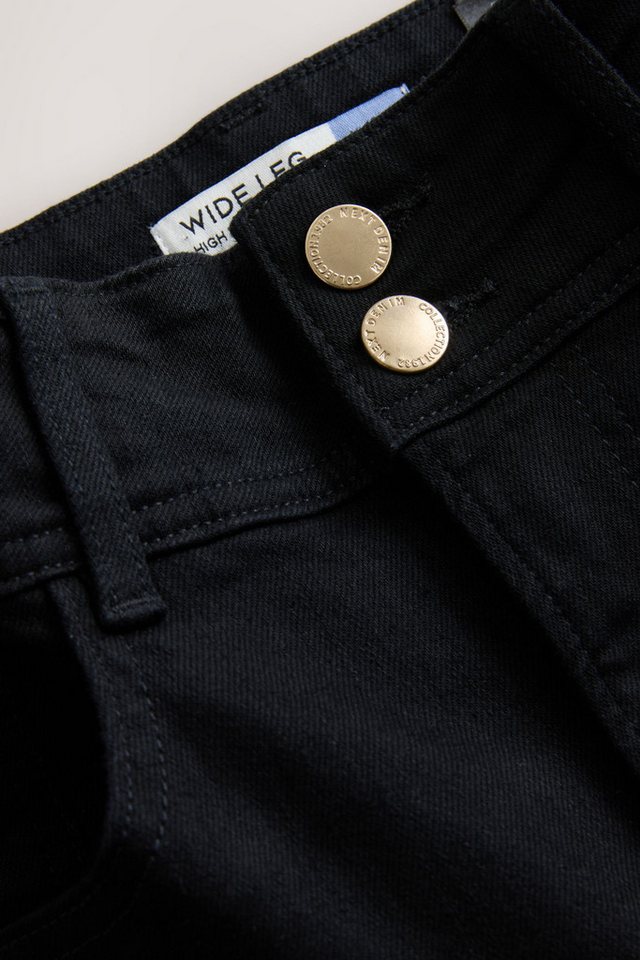 Next Stretch-Jeans Hochbund-Stretchjeans mit weitem Bein, Kurzgröße (1-tlg) – Bild 2 von 5