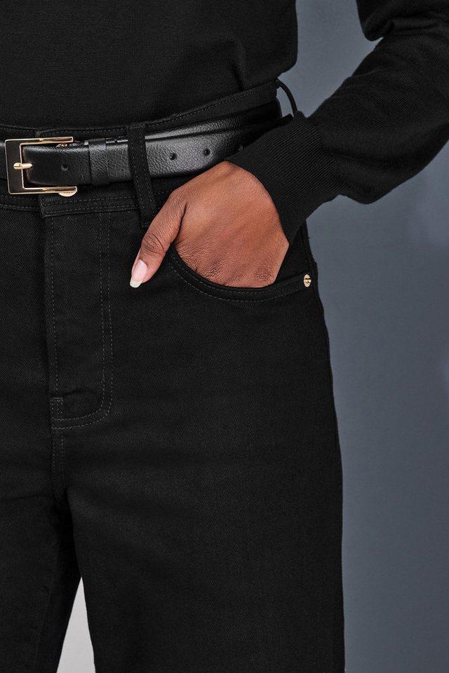 Next Stretch-Jeans Hochbund-Stretchjeans mit weitem Bein, Kurzgröße (1-tlg) – Bild 5 von 5