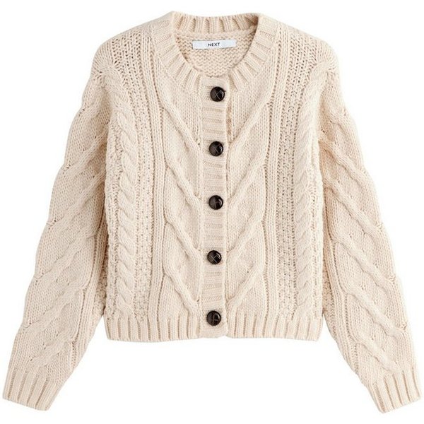 Next Strickjacke Grobstrickjacke mit Zopfmuster (1-tlg)