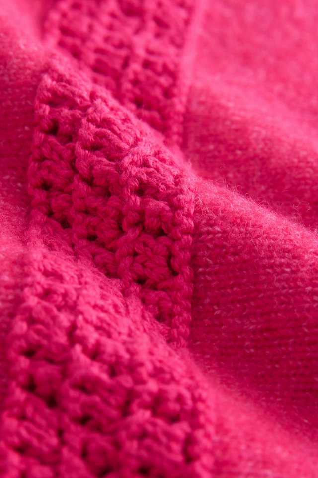 Next Strickjacke Strickjacke mit Häkelbesatz und Bindedetail (1-tlg) – Bild 4 von 5