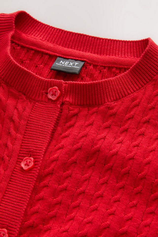 Next Strickjacke Strickjacke mit Zopfstrickmuster mit Baumwolle (1-tlg) – Bild 3 von 5