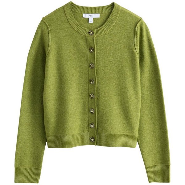 Next Strickjacke Superweiche Strickjacke mit Rundhalsausschnitt (1-tlg)